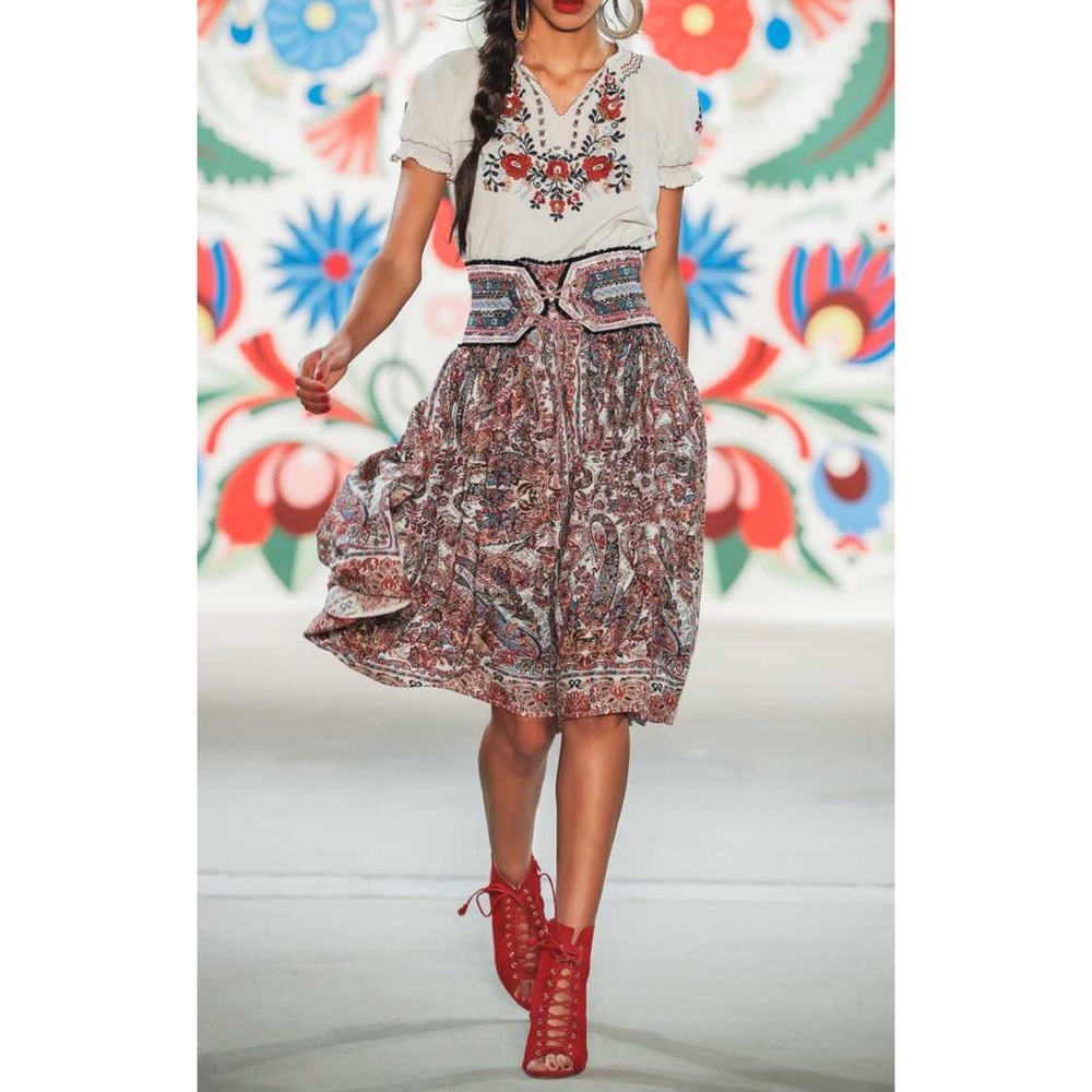 Lena Hoschek Gypsy High Waisted Pleated Skirt
